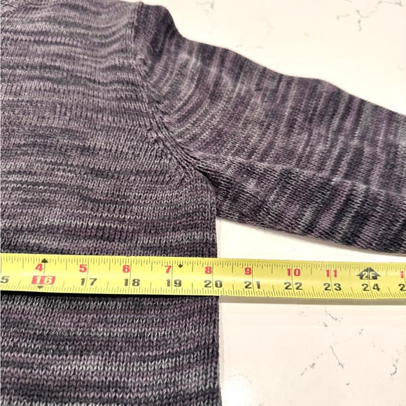 Talbots Woven Grey Striped Button-Up Cotton Cardigan - Picture 11 of 13
